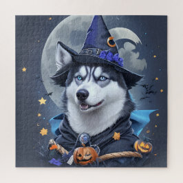 Puzzle Perro Husky Encantado: Magnífico Delight Halloween