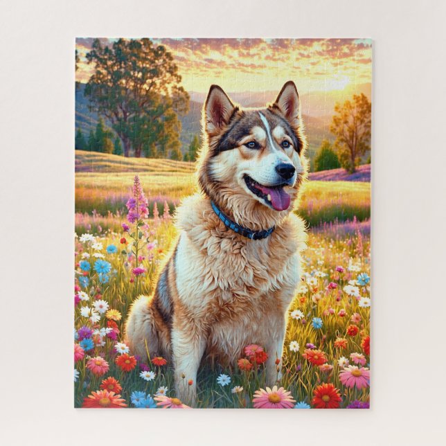 Puzzle Perro Husky Siberiano   (Vertical)