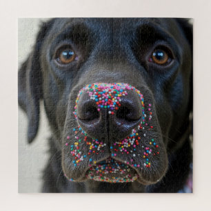 Puzzle Perro Labrador Negro Con Purpurina