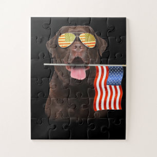 Puzzle Perro Lover  Chocolate Labrador Estados Unidos Ban