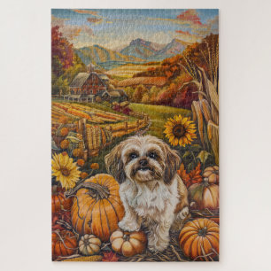 Puzzle Perro Malti Tzu Día de Acción de Gracias de la cos
