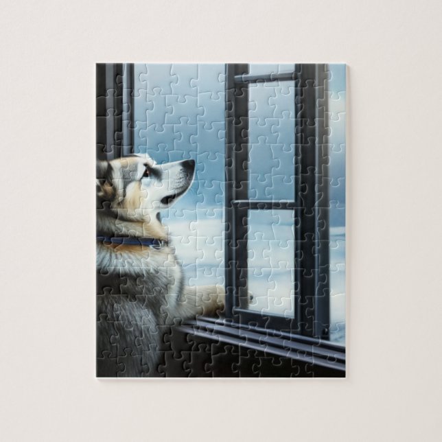 Puzzle Perro Mirando Por La Ventana (Vertical)