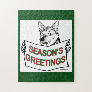 Puzzle Perro navidades: ¡Saludos de temporada!