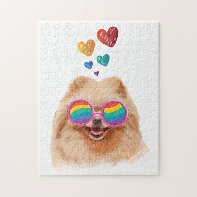 Puzzle Perro panomerano con El día de San Valentín cardía (Vertical)