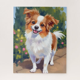 Puzzle Perro Papillon | Pintura de Acuarela de Mascota