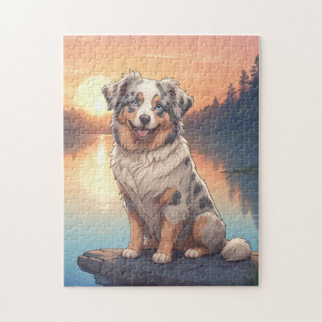 Puzzle perro pastor australiano (Vertical)