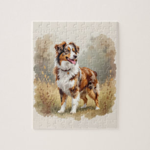 Puzzle Perro pastor australiano rojo merle Aussie