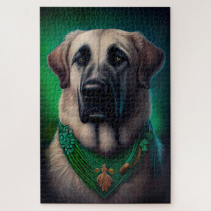 Puzzle Perro pastor de Anatolia con vestido del día de Sa