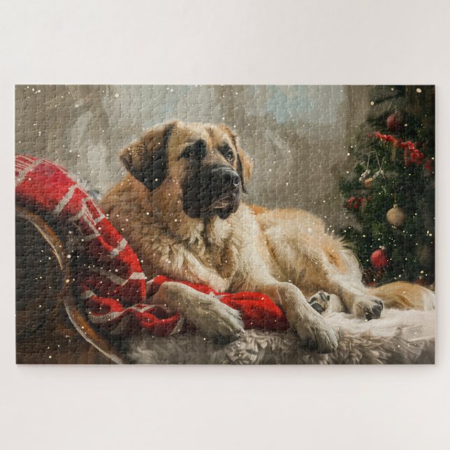 Puzzle Perro pastor de Anatolia Fiesta de Navidad (Horizontal)
