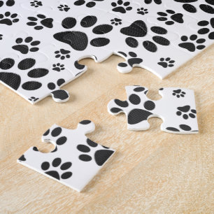 Puzzle Perro Paws Black and White Polka Dot