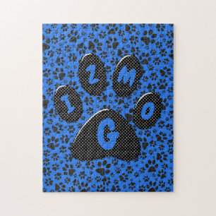 Puzzle Perro Paws Black & White Polka Dot (Punto de polka