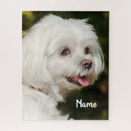 Puzzle Perro picante maltés blanco personalizado