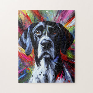 Puzzle Perro Pointer Inglés Acrílico   Colorido