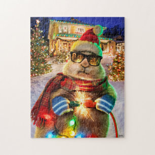 Puzzle Perro Prairie con luces Navidades