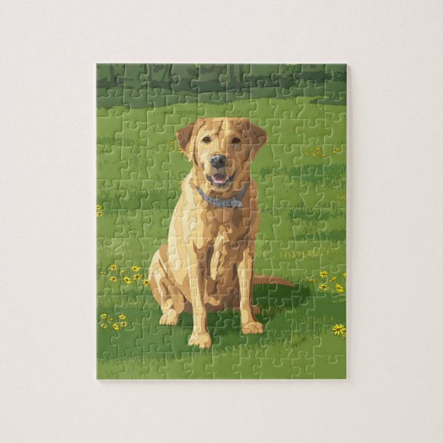 Puzzle Perro recuperador de labrador amarillo (Vertical)