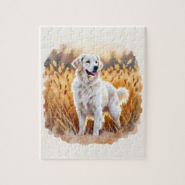 Puzzle Perro Retriever Dorado Blanco (Vertical)
