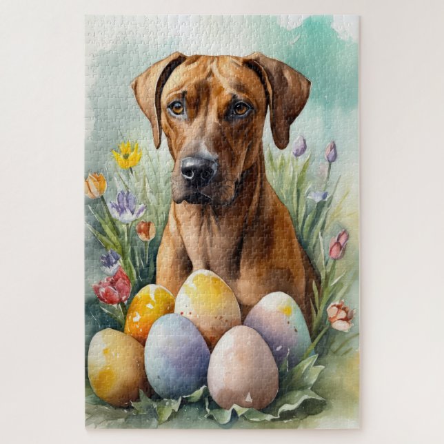 Puzzle Perro Ridgeback de Rodesia con Fiesta de Huevos de (Vertical)