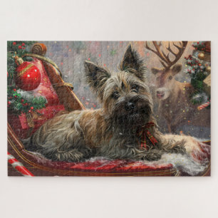 Puzzle Perro Skye Terrier Navidad Festiva
