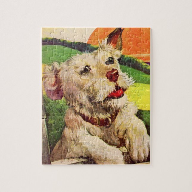 Puzzle Perro terrer adorable de los años 1940 (Vertical)
