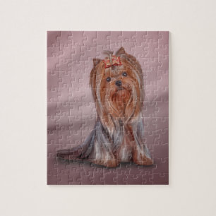 Puzzle Perro Yorkshire Terrier de raza dibujada