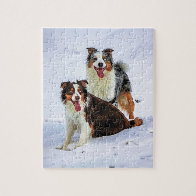 Puzzle Perros australianos de los pares del pastor (Vertical)