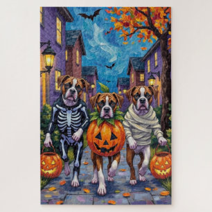 Puzzle Perros Boxer Trick-or-Treating con disfraces de Ha