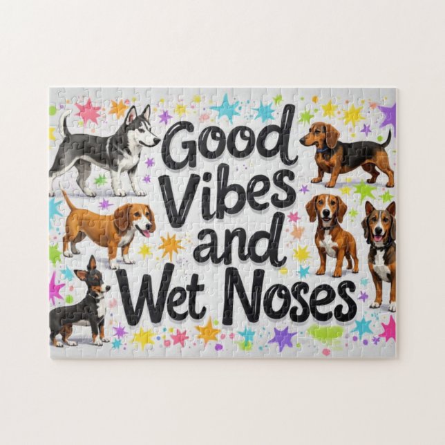 Puzzle Perros, buenos vibraciones y narices húmedos Doodl (Horizontal)
