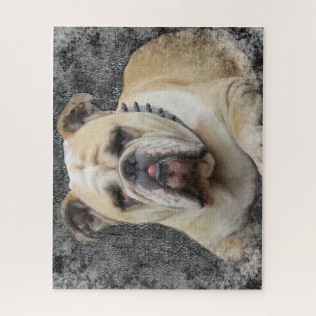 Puzzle Perros, bulldogge inglés, de aspecto sombrío (Vertical)