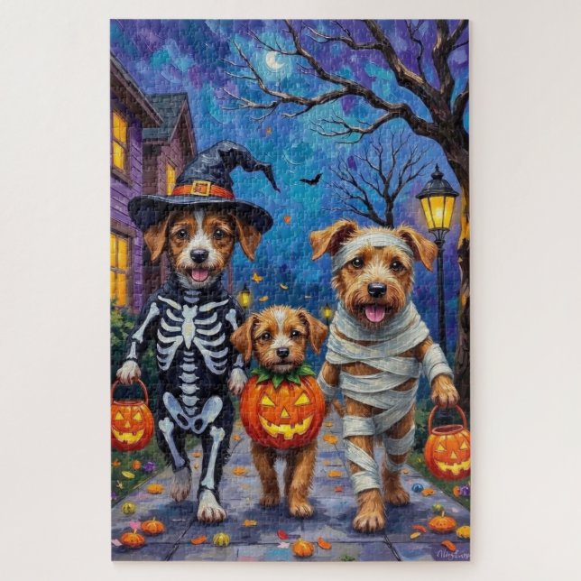 Puzzle Perros Chinook disfrazados en Halloween (Vertical)