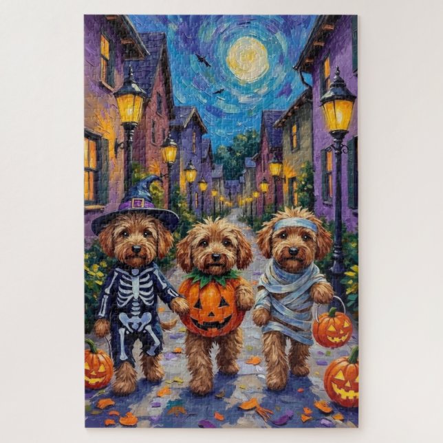 Puzzle Perros Cockapoo disfrazados para Halloween (Vertical)
