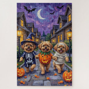 Puzzle Perros de Pekín disfrazados en Halloween