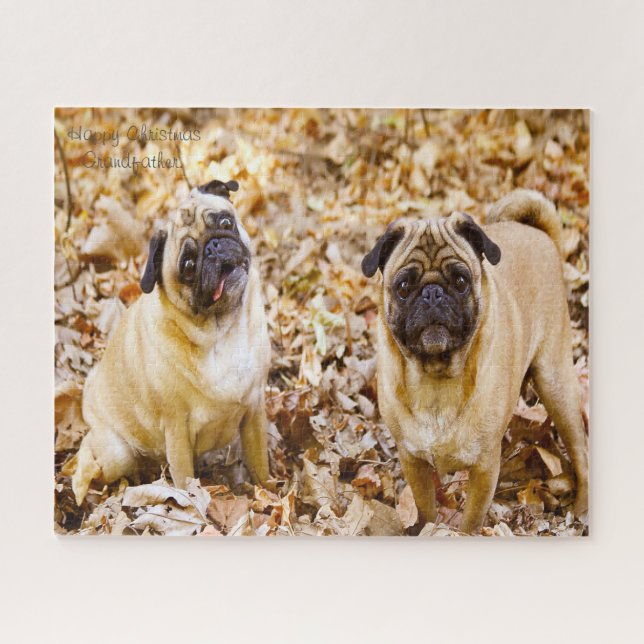 Puzzle Perros de Pug. (Horizontal)
