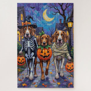 Puzzle Perros English Foxhound Trick-or-Treating Hallowee