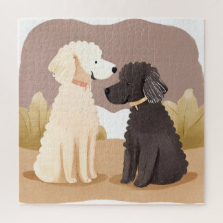 Puzzle Perros Esponjosos | Tarjeta de Pintura Acuarela de