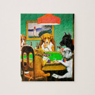 Puzzle Perros jugando al póquer
