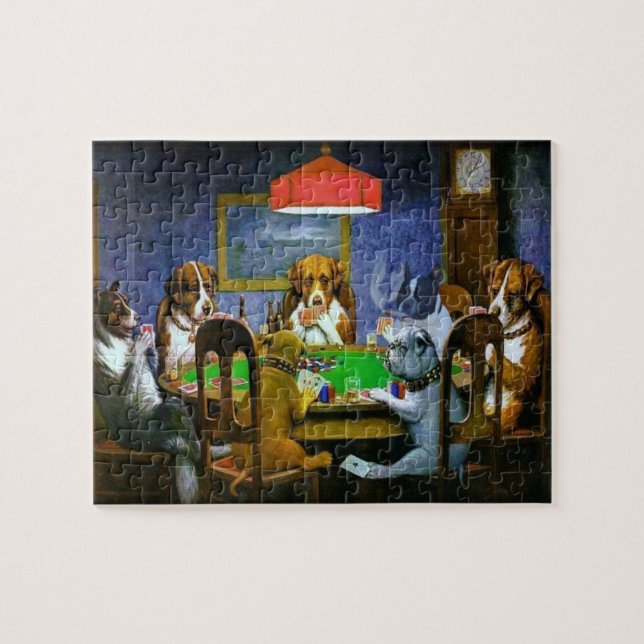 Puzzle Perros jugando al póquer por C M Coolidge (Horizontal)