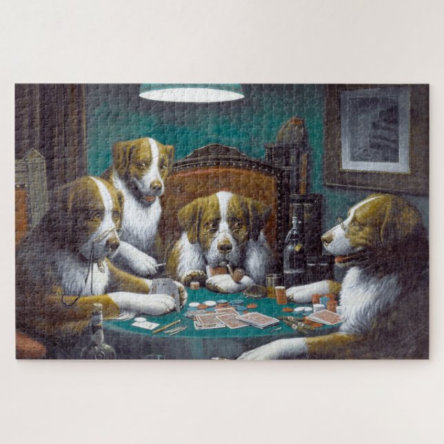 Puzzle Perros jugando póquer Cassius Marcellus Coolidge 1 (Horizontal)