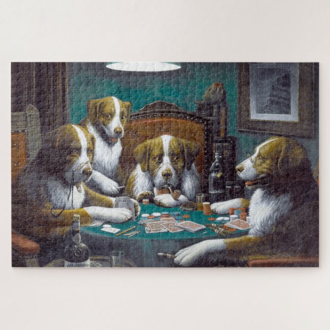 Puzzle Perros jugando póquer Cassius Marcellus Coolidge 1 (Horizontal)