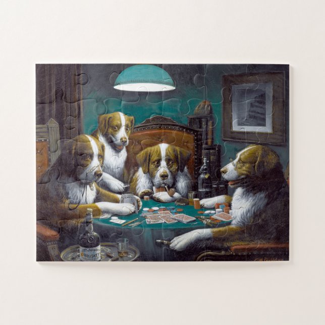 Puzzle Perros jugando póquer Cassius Marcellus Coolidge 1 (Horizontal)