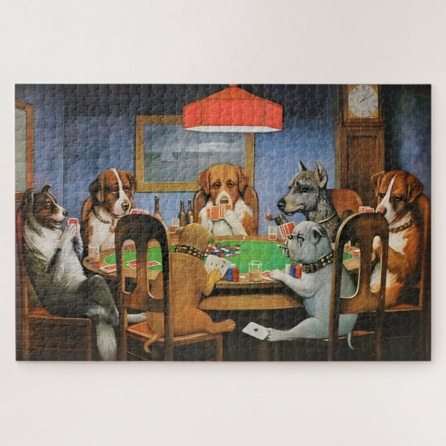 Puzzle Perros jugando póquer de Cassius Marcellus Coolidg (Horizontal)