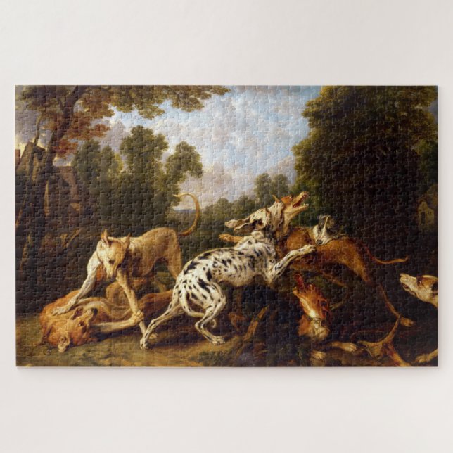Puzzle Perros luchando (por Frans Snyders) (Horizontal)