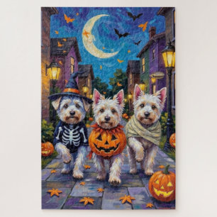 Puzzle Perros Malteses disfrazados en Halloween