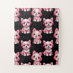 Puzzle Perros rosados lindos - Negro