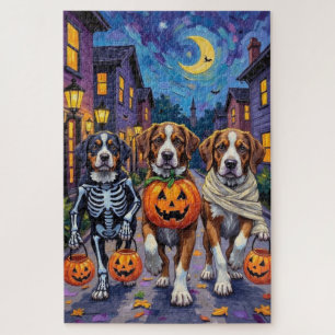 Puzzle Perros San Bernardo con disfraces de Halloween
