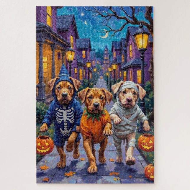 Puzzle Perros Shar Pei disfrazados para Halloween (Vertical)