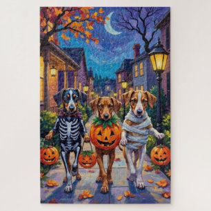 Puzzle Perros Silken Windhound con disfraces de Halloween
