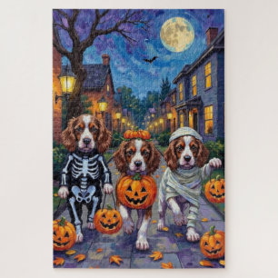 Puzzle Perros Springer Spaniel con disfraces de Halloween