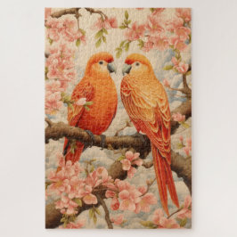 Puzzle Perros y flores de cerezo