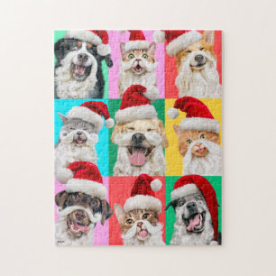 Puzzle Perros y Gatos con Barba de Santa