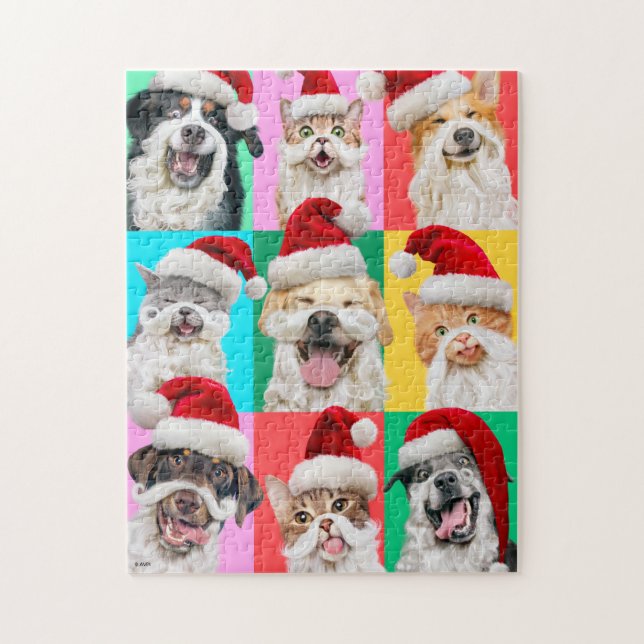 Puzzle Perros y Gatos con Barba de Santa (Vertical)